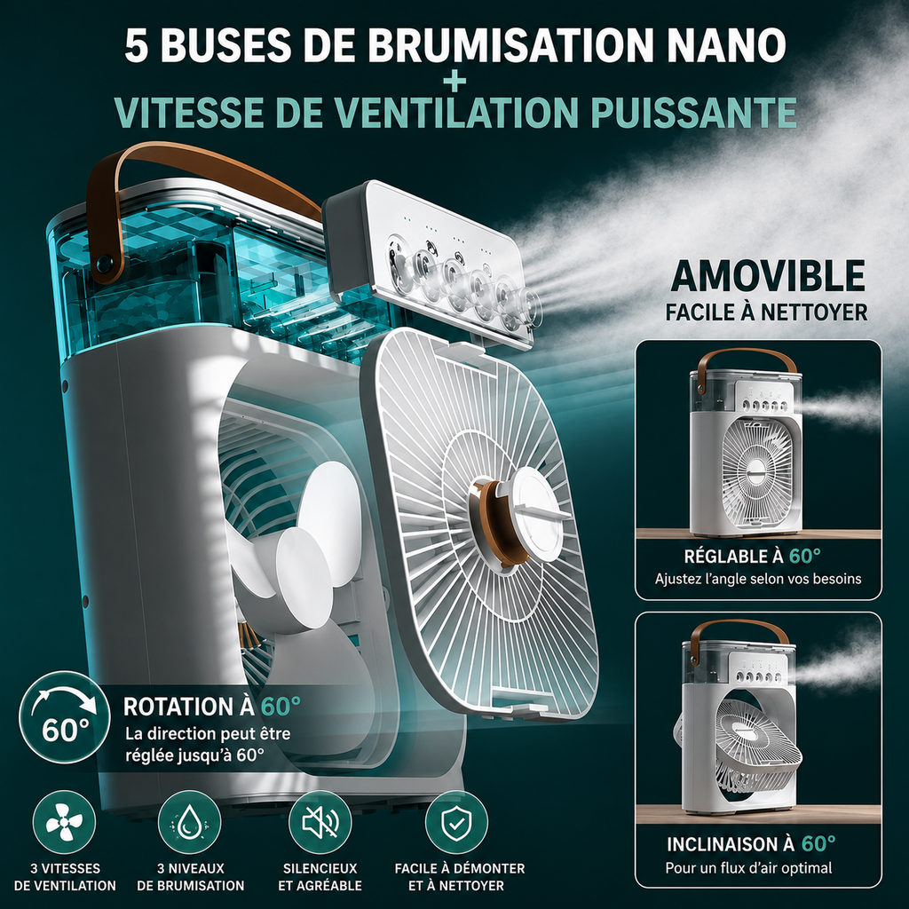 AirCool™ | Ventilateur Rafraîchissant 3-en-1